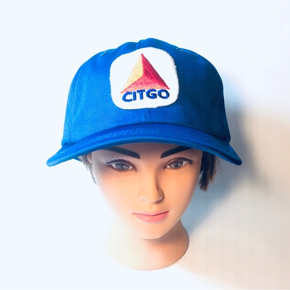 Big Patch Citgo Hat Blue 6 Panel Snapback Cap - Picture 1 of 9